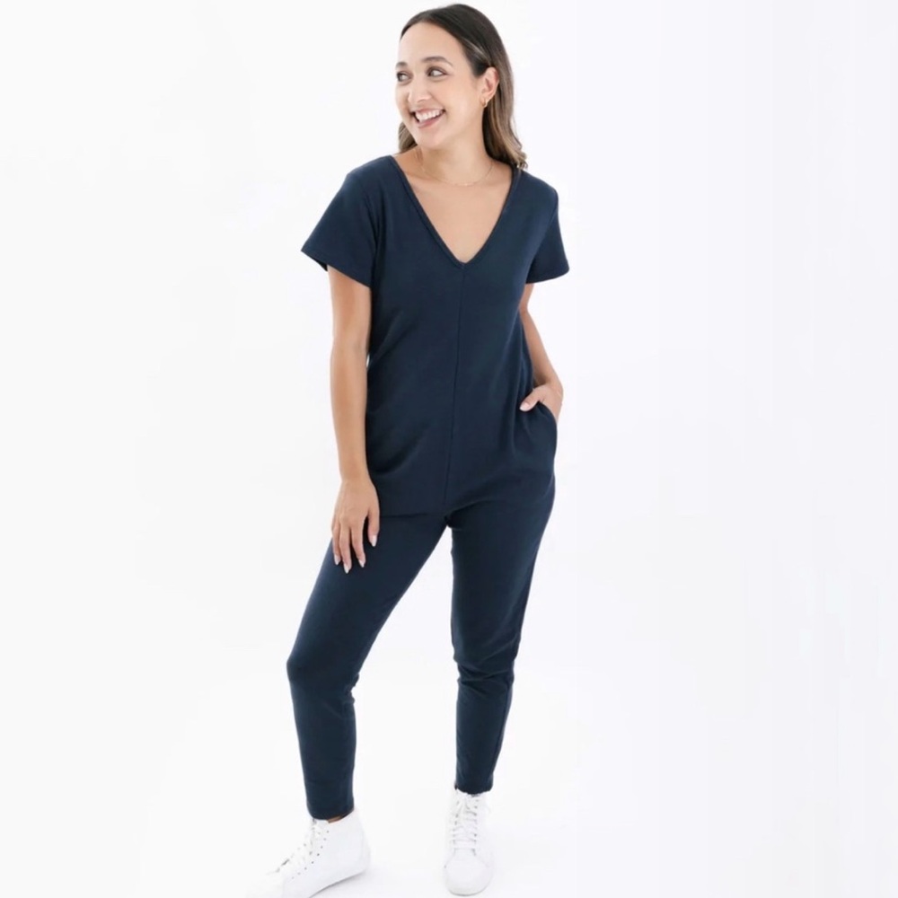 Smash + Tess | Sunday Short Sleeve Romper Midnight Blue Size XS